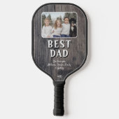Rustic Wood Beste vader ooit Kinderfoto Pickleball Paddle (Achterkant)