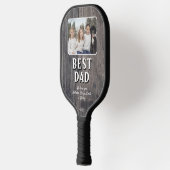 Rustic Wood Beste vader ooit Kinderfoto Pickleball Paddle (Links)