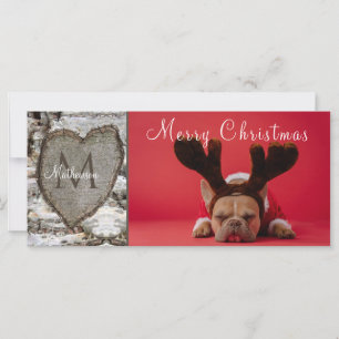 Rustic Wood Birch Bark Heart Familie Foto's