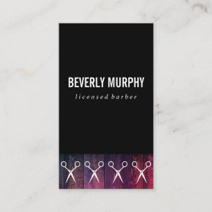 Rustic Wood Black met Shears Pattern Visitekaartje