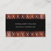 Rustic Wood Black met Shears Pattern Visitekaartje (Achterkant)