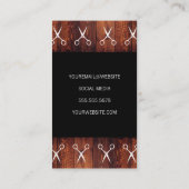 Rustic Wood Black met Shears Pattern Visitekaartje (Achterkant)