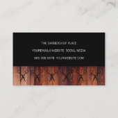 Rustic Wood Black met Shears Pattern Visitekaartje (Achterkant)