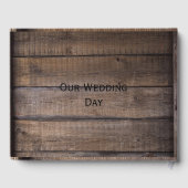 Rustic Wood Black Monogram Mariage Livre d'or (Verso)