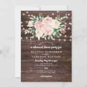 Rustic Wood Blush Floral repetitie diner Kaart (Voorkant)