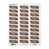 Rustic Wood Blush Pink Waterverf Floral Etiket (Full Sheet)