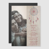 Rustic Wood Boho Dreamcatcher Photo Couple Wedding (Voorkant / Achterkant)