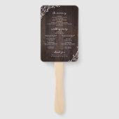 Rustic Wood Boho Floral Country Wedding Programme Handwaaier (Achterkant)
