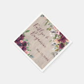 Rustic Wood Boho Floral Lights Versatile Wedding Servet (Hoek)