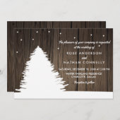 Rustic Wood | Boom | Winterkerstbruiloft Kaart (Voorkant / Achterkant)