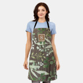 Rustic Wood Botanical Greenery Monogram Schort (Gedragen)