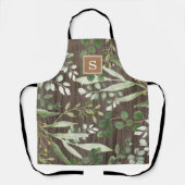 Rustic Wood Botanical Greenery Monogram Schort (Voorkant)