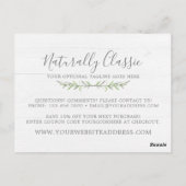 Rustic Wood & Botanical Leaf Branches Dank je Briefkaart (Achterkant)