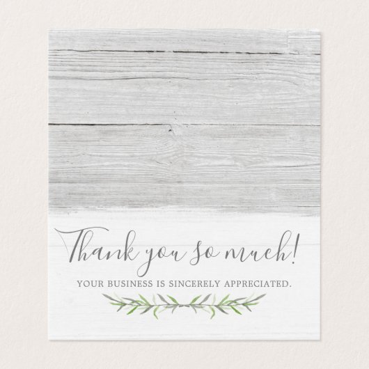 Rustic Wood & Botanical Leaf Branches Dank je Kaart (Buitenkant ongevouwen)
