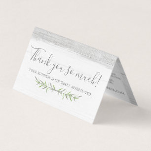 Rustic Wood & Botanical Leaf Branches Dank je Kaart