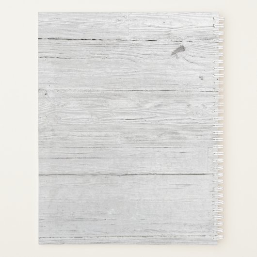 Rustic Wood & Botanical Leaf Branches Green Wreate Planner (Achterkant)