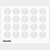 Rustic Wood & Botanical Leaf Branches Green Wreate Ronde Sticker (Vel)