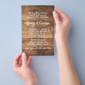 Rustic Wood Budget Wedding Ceremonie Uitnodigingen Flyer (Hand)