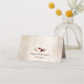 Rustic Wood Burgundy Blush Floral Wedding Table (Achterkant)