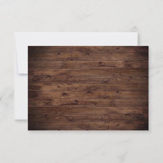 Rustic Wood Burgundy Country Weddenschap RSVP (Achterkant)