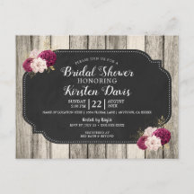 Rustic Wood Burgundy Floral Vrijgezellenfeest