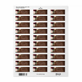 Rustic Wood Burgundy Red Wine Wedding Etiket (Full Sheet)