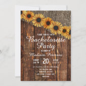 Rustic Wood & Burlap Bachelorette Party Invitation (Devant)