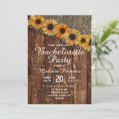 Rustic Wood & Burlap Bachelorette Party Invitation (Debout devant)