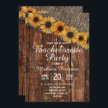 Rustic Wood & Burlap Bachelorette Party Invitation<br><div class="desc">Rustic Wood & Burlap Sunflower Country Farmhouse Chic Mariage Bachelorette invitation ~ Consultez ma boutique pour voir la suite de mariage entière pour ce design!</div>