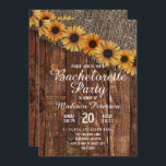 Rustic Wood & Burlap Bachelorette Party Invitation<br><div class="desc">Rustic Wood & Burlap Sunflower Country Farmhouse Chic Mariage Bachelorette invitation ~ Consultez ma boutique pour voir la suite de mariage entière pour ce design!</div>