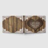 Rustic Wood Burlap et dentelle Mariage livre d'hôt (Complet)