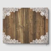 Rustic Wood Burlap et dentelle Mariage livre d'hôt (Verso)