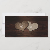 Rustic Wood Burlap Heart Sunflower Foto Bedankkaart (Achterkant)