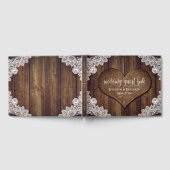 Rustic Wood Burlap Lace Mariage livre d'hôtes (Complet)