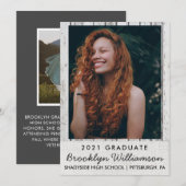 Rustic Wood & Burlap Photo Afstuderen aangekondigd Kaart (Voorkant / Achterkant)