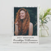 Rustic Wood & Burlap Photo Graduation Faire-part (Debout devant)