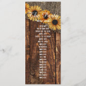 Rustic Wood & Burlap Programme de mariage des tour (Dos)