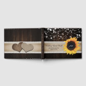 Rustic Wood Burlap Sunflower Livre d'invité Mariag (Complet)