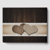 Rustic Wood Burlap Sunflower Wedding Book Gastenboek (Achterkant)