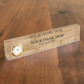 Rustic Wood Business desk name bord Naambordje (Zijkant)