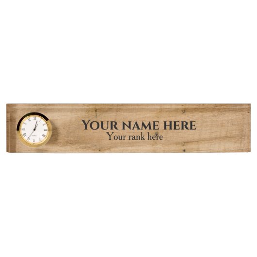 Rustic Wood Business desk name bord Naambordje (Voorkant)