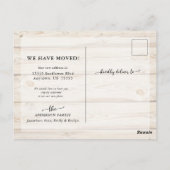 Rustic Wood Calligraphy Moving Announcement Briefkaart (Achterkant)