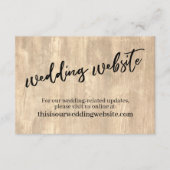 Rustic Wood & Casual handschrift Wedding Website Informatiekaartje (Voorkant)