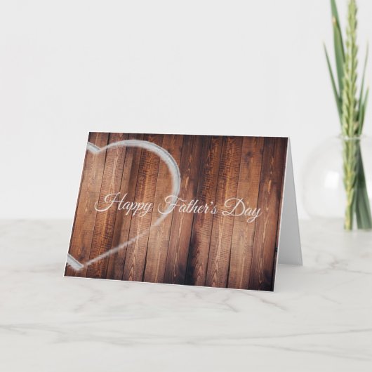 Rustic Wood & Chalk Valentine Coeur pour papa (Devant)