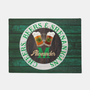 Rustic Wood Cheers Beers Shenanigans Deurmat