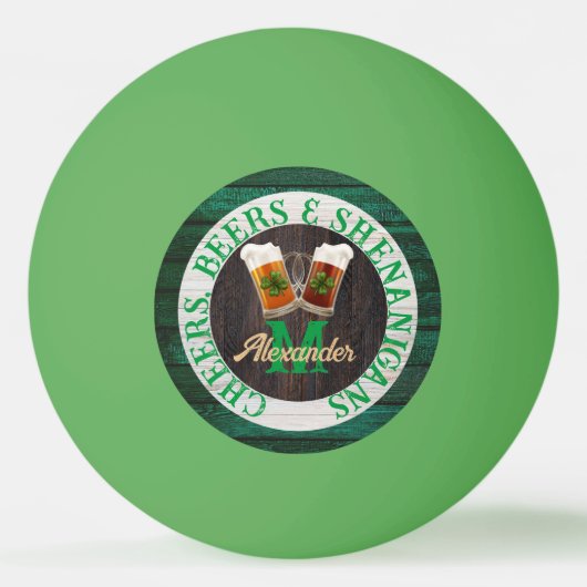 Rustic Wood Cheers Beers Shenanigans Pingpongballen (Voorkant)