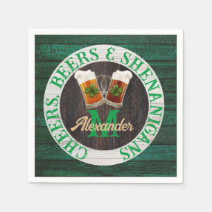 Rustic Wood Cheers Beers Shenanigans Servet