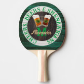 Rustic Wood Cheers Beers Shenanigans Tafeltennisbatje (Voorkant)