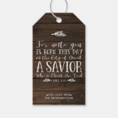 Rustic Wood Christelijk kerstfeestdag Cadeaulabel (Voorkant)