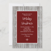 Rustic Wood Christmas Party Hoedown Invitation (Devant)